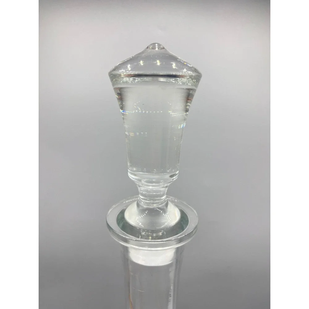 Vintage Tall Clear Glass Wine Decanter with‎ Faceted Stopper 16.5 in Bar EMPTY